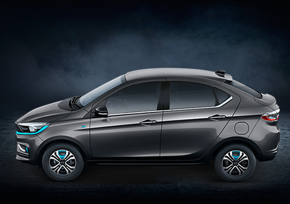 TATA Tigor EV Tectonic Blue Colour Variant